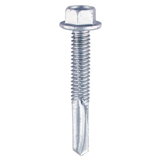 5.5 x 65 Metal Construction Heavy Section Screws - Hex - Self-Drilling - Zinc