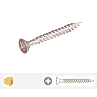 10 x 3 1/2 Countersunk pozi recess, Hardened, bright zinc plated. Box 100