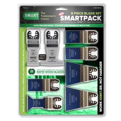 Trade 8 Piece Multi Tool SMARTPACK Set (inc 2x Rapid Wood Blades)