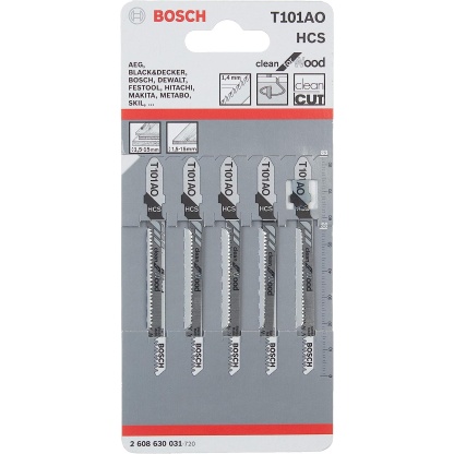 Bosch T101AO Clean for Wood Jigsaw Blades DJB15