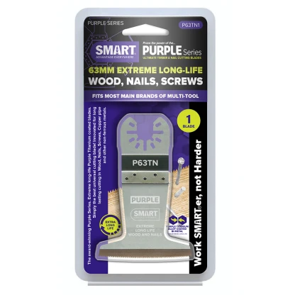 Purple Series 63mm Titanium Alloy Bi-metal Multi Tool Blade - Pk 3