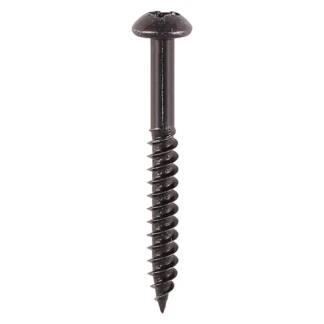 10 x 1 1/2 - Blackjax Woodscrews - PZ - Round - Black Organic - Box of 200