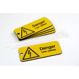 Pack of 5 'Danger Live Cable' Tags