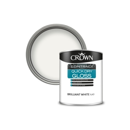 395046 Crown Contract Quick Dry Gloss 1L Brilliant White