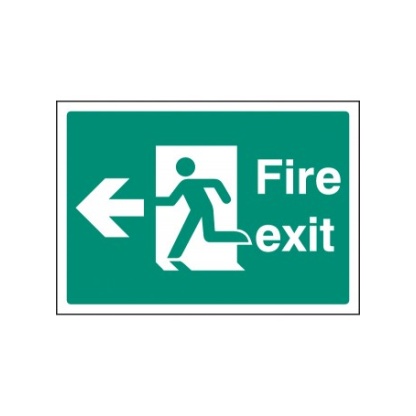 400 x 300 Fire Exit Arrow Left