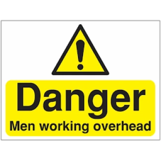 "Danger Operatives Working Overhead" 200 x 300 RP Sign C/w Logo