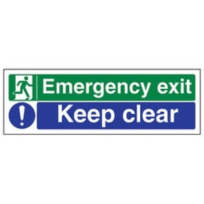 "Emergency Exit Keep Clear" 150 x 450 RP