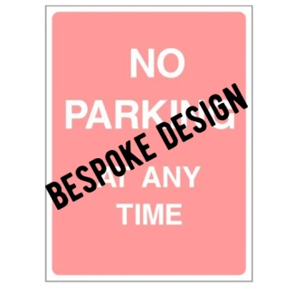 450mm H x 300mm W.  Aluminium sign 'PLEASE DO NOT PARK IN FRONT OF THIS LINE IT OBSCURES THE LIGHTING BEAM'