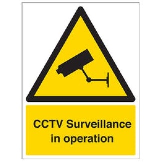 CCTV In Operation 400 x 300 Aluminium Post Mount c/w Clips