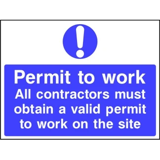 'Permit to work' sign