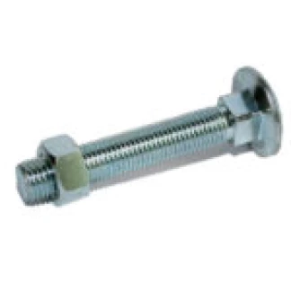 M10 x 160 Coach Bolt and Nut 4.8 BZP