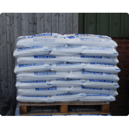 25kg White rock salt poly bag