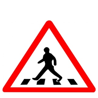 600mm Triangle Zebra Crossing Ahead