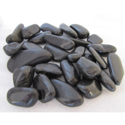 60-80mm Black Polished Extra large River Pebbles 15kg