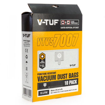 VTUF M Class Vac Bags pk 5 M Class Dust Bags