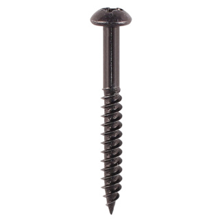 8 x 1 1/2 - Blackjax Woodscrews - PZ - Round - Black Organic - Box of 200