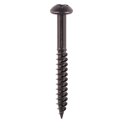 8 x 1 1/2 - Blackjax Woodscrews - PZ - Round - Black Organic - Box of 200