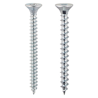 6.0 x 40 - Solo Chipboard & Woodscrews - PZ - Double Countersunk - BZP - Box of 200