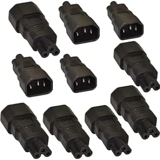 10 Pack of IEC C14 to C5 Adaptors 250V 10A Electrical Plug