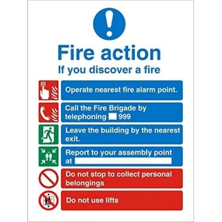 Fire Action sign