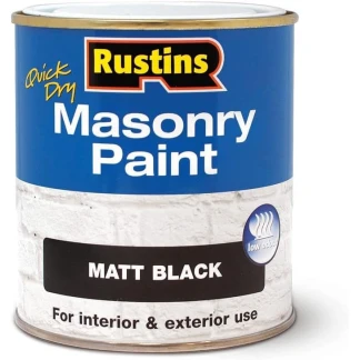 Matt Black Masonry Paint Tin