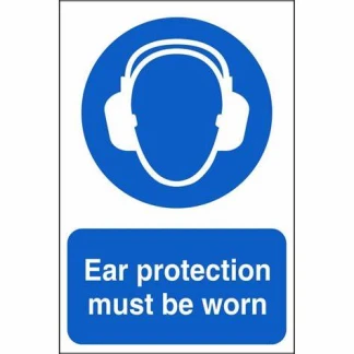 A4 Rigid Plastic Sign "Ear Defenders Must Be Worn"