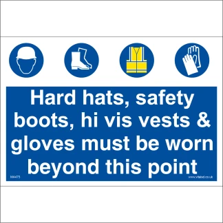 "Safety Equipment Must Be Worn Safety boots, Hard Hat, Hi-Vis" 600 x 400 RP