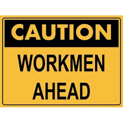 600 X 450 Dibond Sign 'Men  Working Ahead' To Suit Roadside Frame