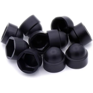 M12 Bolt & Nut Cap Black Pack 50