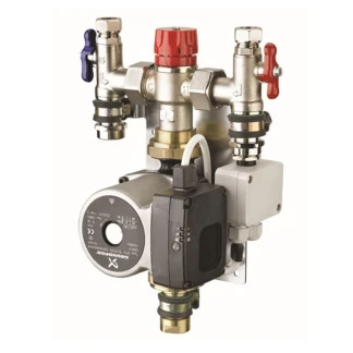 Single Circuit Underfloor Heating Manifold With Thermostatic Mixing Valve Unit