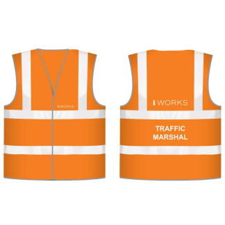 HOPWorks (L) Orange Hi-vis Traffic Marshall