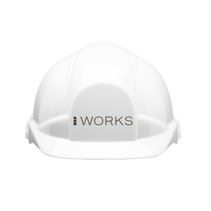 HOPWorks embossed Safety Helmet - White