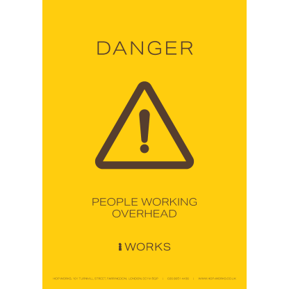 HOPWorks Men working overhead sign A3 - 3mm Foamex