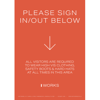 HOPWorks Sign in Below sign A3 - 3mm foamex