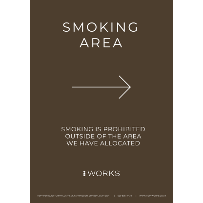 HOPWorks Smoking Area Right sign A3 - 3mm foamex