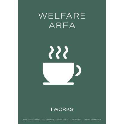 HOPWorks Welfare Area sign A3 - 3mm Foamex