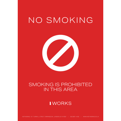 HOPWorks No Smoking sign A3 - 3mm Foamex