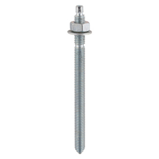 M16 X 190 Chemical Anchor Threaded Studs, Nuts & Washers - Zinc PK 10