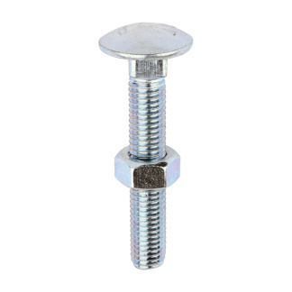 M12 X 70 Coach Bolt & Nut BZP (Box 25)