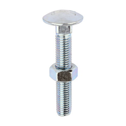 M12 X 70 Coach Bolt & Nut BZP (Box 25)