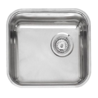 Reginox L18 4035 KG H NOF Single Bowl Stainless Steel Kitchen Sink Inset, Undermount and Flush