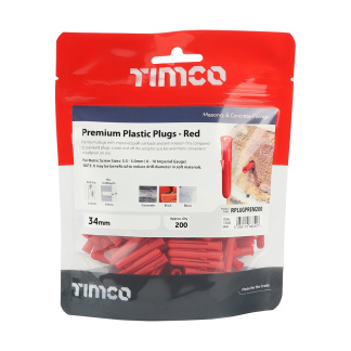 Premium Red Plugs 5.5mm Pk 200