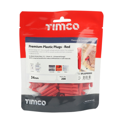 Premium Red Plugs 5.5mm Pk 200