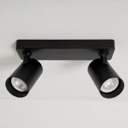 KSR6261 Sofia Twin Bar Spot, GU10 Lamp Holder, Suitable For LED Energy Saving GU10 Lamps, Black Finish