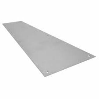 Stainless steel square cornered kick plate with  screws 150mm H x 941mm W