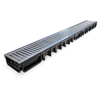 4 All Shallow Channel x 1m Galvanised Grate 50mm Deep