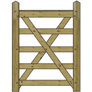 3'0" Forester 5 Bar Field Gate 70% PEFC Certified
