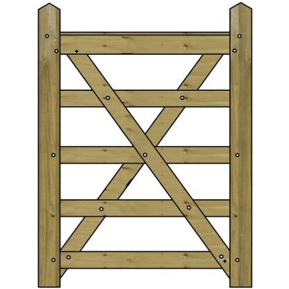3'0" Forester 5 Bar Field Gate 70% PEFC Certified