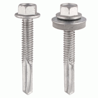 5.5 x 80mm Hex Head Self Drilling Heavy Section TEK Screws With 16mm Washer Qty 100 Timco