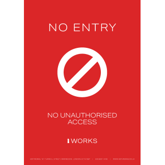 HOP001 No Entry sign A3 - 3mm Foamex